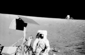 Apollo 12 Photo Shows Five UAP Areas, NASA Says Archival Apollo 12 lunar photograph with five highlighted areas labeled Area 1 through Area 5 where unidentified phenomena are visible above the horizon.