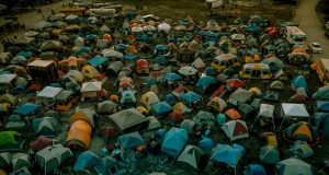 99% of Ethnic Armenians Flee Nagorno-Karabakh Ethnic Armenian refugees crowd a road as they flee Nagorno-Karabakh in September 2023, carrying belongings and children.