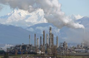 Smoke rises from an oil refinery complex in Bandar Abbas, Iran, after a fatal incident in September 2023.