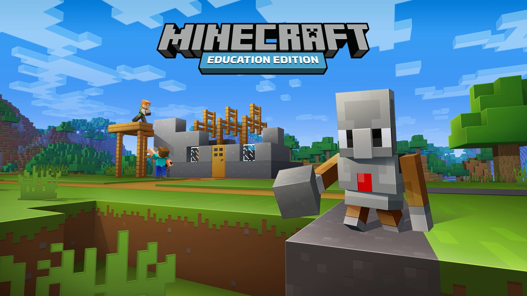 Minecraft Releases Free Education Lessons During Lockdown A child playing Minecraft on a tablet, exploring a giant model of the human eye inside the game's new Education category.