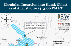 Ukraine Forces Seize 1,000 km2 in Kursk Oblast Incursion Ukrainian armored vehicles move through open fields under smoke plumes during the Kursk border incursion.