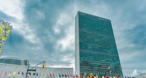 UN Suspends Russia from Human Rights Council 93-24 UN General Assembly chamber with electronic voting board showing 93-24 tally to suspend Russia from Human Rights Council